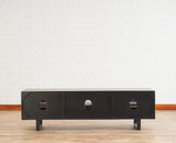 Indus Solid Wood Tv Cabinet - Tv Cabinet - Furniselan - Black-Finish
