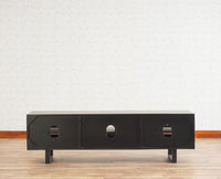 Indus Solid Wood Tv Cabinet - Tv Cabinet - Furniselan - Black-Finish