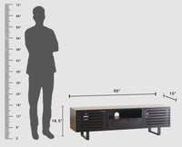 Indus Solid Wood Tv Cabinet - Tv Cabinet - Furniselan - Black-Finish