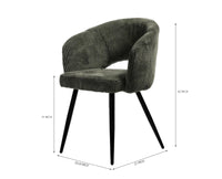 Iron Leaf Dining  Chair  – Modern Upholstered Dining Chair for Home & Café olive green