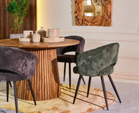 Iron Leaf Dining  Chair  – Modern Upholstered Dining Chair for Home & Café