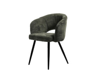 Iron Leaf Dining  Chair  – Modern Upholstered Dining Chair for Home & Café olive green