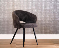 Iron Leaf Dining  Chair  – Modern Upholstered Dining Chair for Home & Café Grey