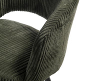 Iron Leaf Dining  Chair  – Modern Upholstered Dining Chair for Home & Café olive green