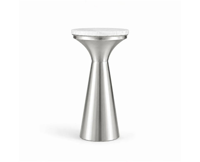 Isla Metal Side Table with Marble - White Marble
