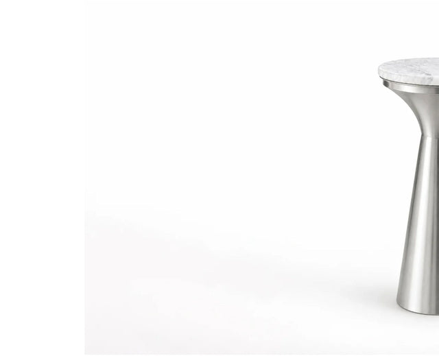 Isla Metal Side Table with Marble - White Marble