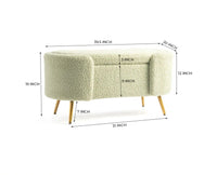 Islington  Polyester Storage Bench With Steel Legs Furniselan Green