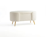Islington  Polyester Storage Bench With Steel Legs Furniselan White
