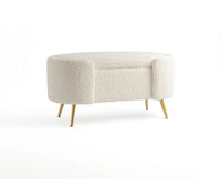 Islington  Polyester Storage Bench With Steel Legs Furniselan White