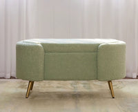 Islington  Polyester Storage Bench With Steel Legs Furniselan Green