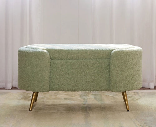 Islington  Polyester Storage Bench With Steel Legs Furniselan Green