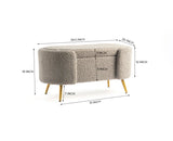 Islington  Polyester Storage Bench With Steel Legs Furniselan Grey