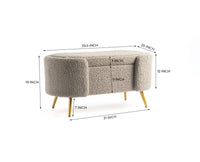 Islington  Polyester Storage Bench With Steel Legs Furniselan Grey