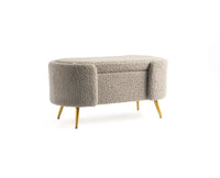 Islington  Polyester Storage Bench With Steel Legs Furniselan Grey