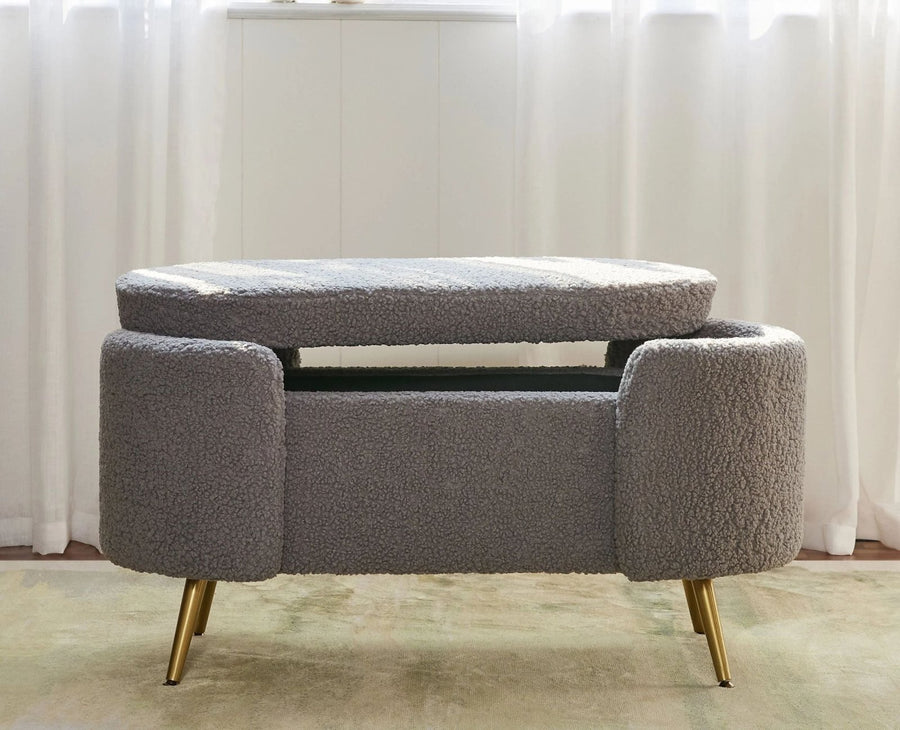 Islington  Polyester Storage Bench With Steel Legs Furniselan Grey