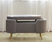 Islington  Polyester Storage Bench With Steel Legs Furniselan Grey