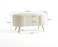 Islington  Polyester Storage Bench With Steel Legs Furniselan White