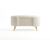 Islington  Polyester Storage Bench With Steel Legs Furniselan White