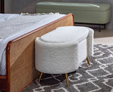 Islington  Polyester Storage Bench With Steel Legs Furniselan White