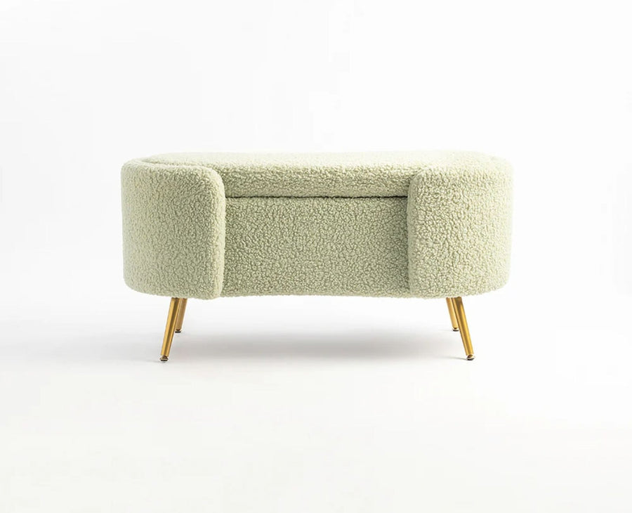 Islington  Polyester Storage Bench With Steel Legs Furniselan Green