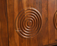 Italy Large Wooden Sideboard cabinet- 4 Doors and Drawers Furniselan Brown Finish