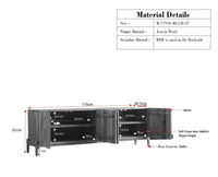 Italy Prime Solid Wood Four Door TV Cabinet Unit Furniselan Grey Finish