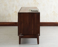 Italy Prime Solid Wood Four Door TV Cabinet Unit Furniselan Grey Finish
