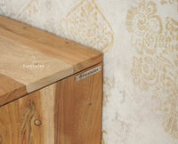 Italy Prime Solid Wood Four Door TV Cabinet Unit Furniselan Natural Finish