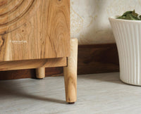 Italy Prime Solid Wood Four Door TV Cabinet Unit Furniselan Natural Finish