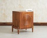 Italy Wooden One Door Nightstand Bedside Table Furniselan Brown Finish