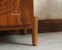 Italy Wooden One Door Nightstand Bedside Table Furniselan Brown Finish