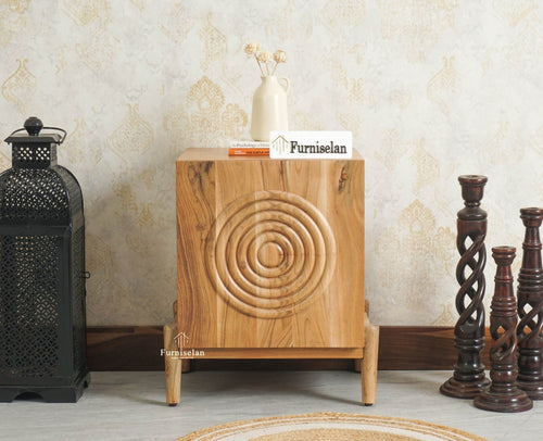 Italy Wooden One Door Nightstand Bedside Table Furniselan