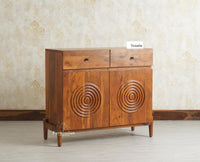 Italy Wooden Sideboard cabinet- 2 Doors and Drawers Furniselan Brown Finish