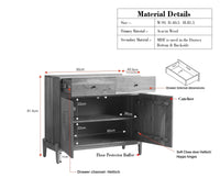 Italy Wooden Sideboard cabinet- 2 Doors and Drawers Furniselan Brown Finish