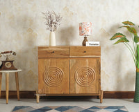 Italy Wooden Sideboard cabinet- 2 Doors and Drawers Furniselan Natural Finish