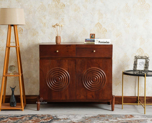 Italy Wooden Sideboard cabinet- 2 Doors and Drawers Furniselan Grey Finish