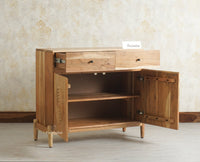 Italy Wooden Sideboard cabinet- 2 Doors and Drawers Furniselan Natural Finish
