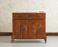 Italy Wooden Sideboard cabinet- 2 Doors and Drawers Furniselan Brown Finish