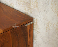 Italy Wooden Sideboard cabinet- 2 Doors and Drawers Furniselan Brown Finish