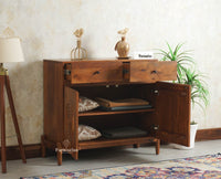 Italy Wooden Sideboard cabinet- 2 Doors and Drawers Furniselan Brown Finish