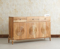 Italy Wooden Sideboard cabinet- 3 Doors and Drawers Furniselan Natural Finish