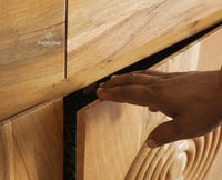 Italy Wooden Sideboard cabinet- 3 Doors and Drawers Furniselan Natural Finish