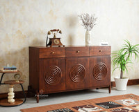 Italy Wooden Sideboard cabinet- 3 Doors and Drawers Furniselan Grey Finish