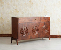 Italy Wooden Sideboard cabinet- 3 Doors and Drawers Furniselan Grey Finish