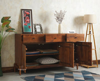 Italy Wooden Sideboard cabinet- 3 Doors and Drawers Furniselan Brown Finish