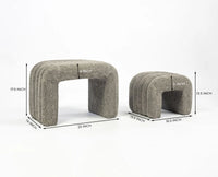 Jacksonville Cotton Pouf Stool Furniselan