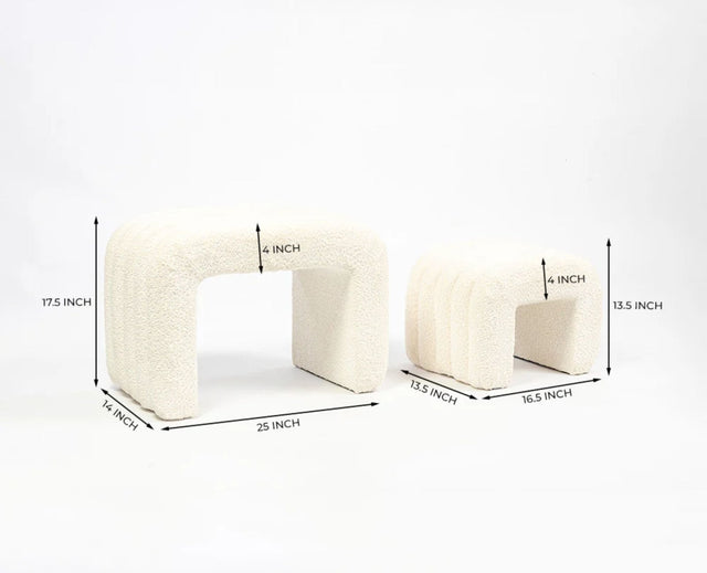 Jacksonville Cotton Pouf Stool Furniselan White 