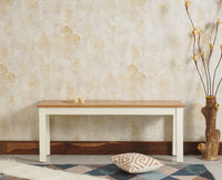 Jaipur Sheesham Wood 3 Seater Dining Bench for Living Room - Bench - Furniselan - Milky-White