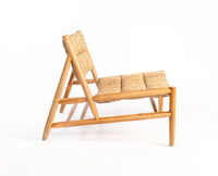 Juniper Junction Lounge Chair – Modern Upholstered Lounge Chair for Home & Café Dark Walnut