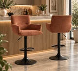 Kellan PU Leather Bar Stool - Terracotta